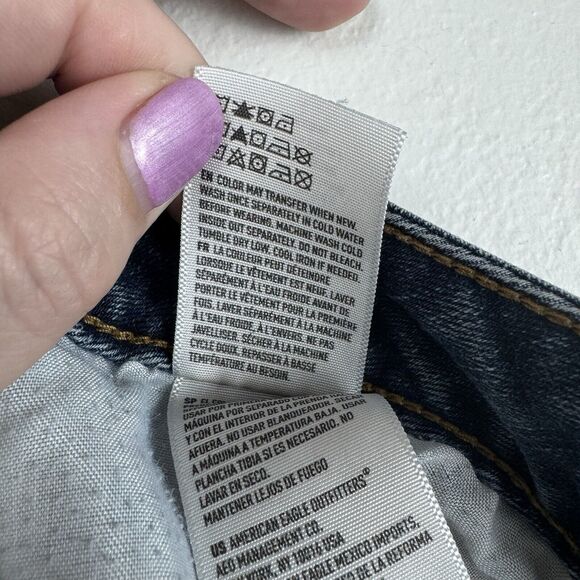 American Eagle Outfitters BOY midi shorts blue super stretch denim size 14 - Picture 6 of 7